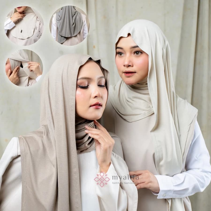 HIjab Pashmina Instant Curve Inner Menutup Leher Rayon Viscose Airy Airflow Jesslyn Pashmina Meleyot Pashmina Syar'i