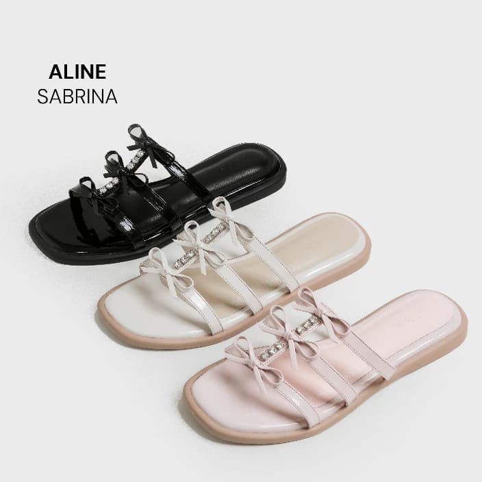 Sabrina Sandal Slop Teplek Flat Shoes Wanita Korean Style