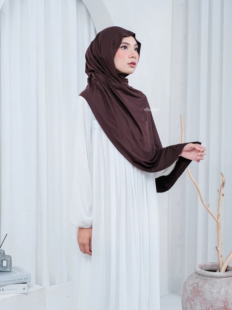 Hijab Pashmina Rayon Kaos Premium | Turkish Shawl Elhasna Hijab Polos Adem