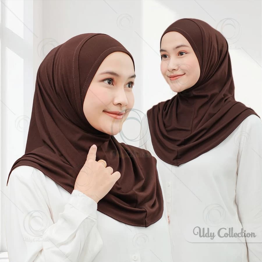 Hijab Bergo Instan Karet Dagu Hijab Sport Padel Rayon Cooltech