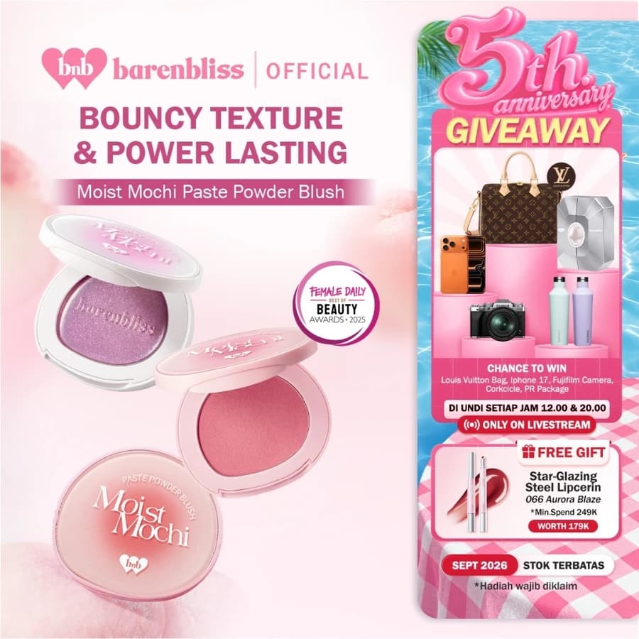 BNB barenbliss Moist Mochi Paste Powder Blush 4.5g