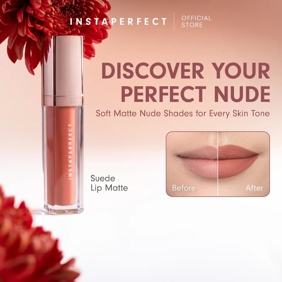 Instaperfect Suede Lip Matte (MLBB Nude Lip Cream, Cover Blurry, Transfer Resistant)