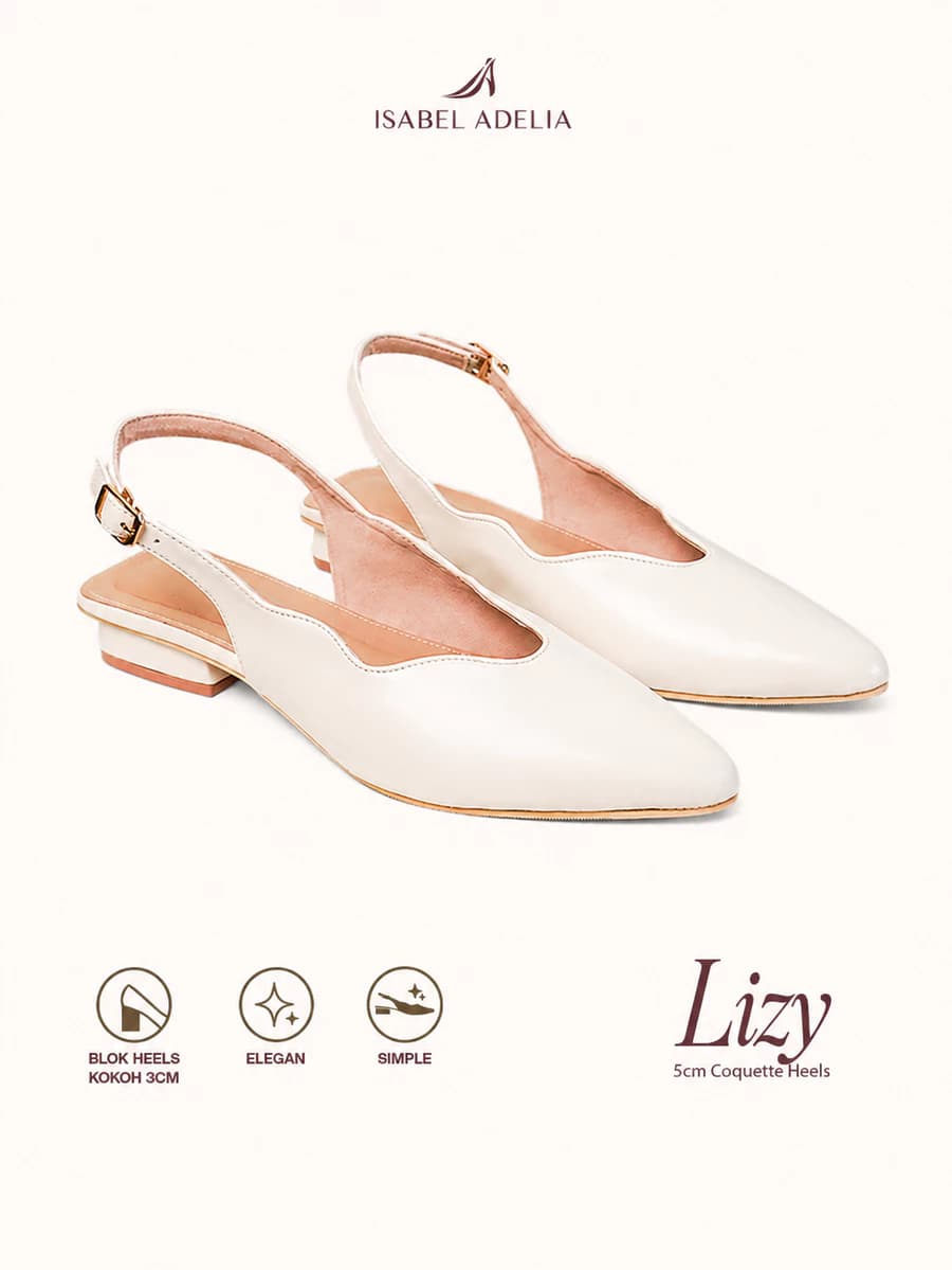 Isabel Adelia LIZY Heels Slip On Wanita Elegan Sepatu Formal Hak Pendek 2.5 cm Casual