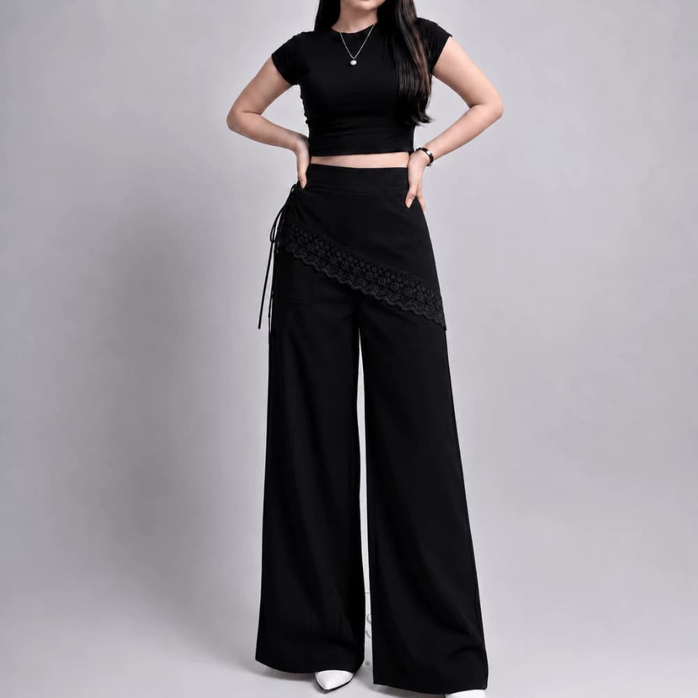 Lace Skirt Layer Polkadot Polos Layering Rok Renda Korea Style Wrap Skirt Pinggang Segitiga Wolfis