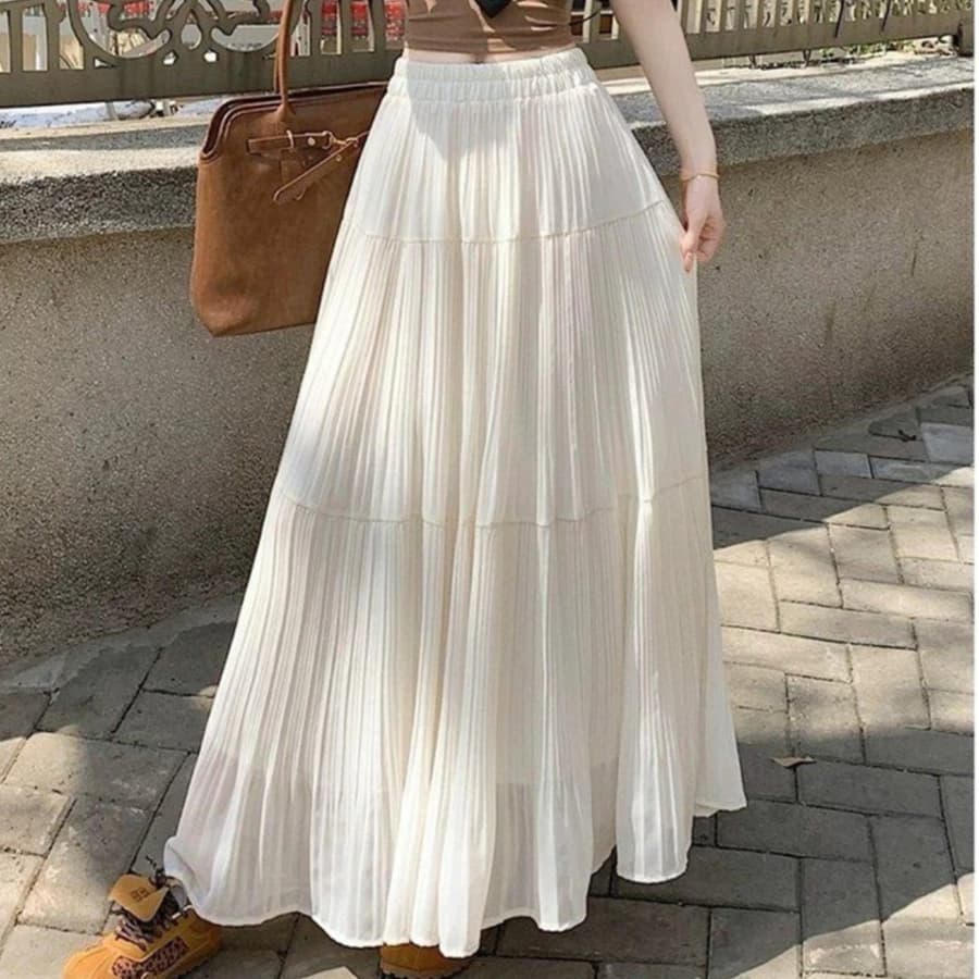 Femme Rok Panjang Wanita Korean Style Maxi Rimple Layer Ruffle Flowy Premium Layer Susun Bangkok
