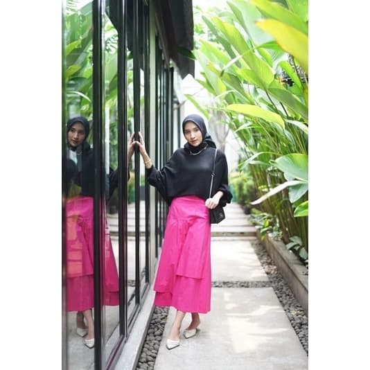 Poplin Skirt | Rok Panjang Wanita Poplin Skirt | Rok layer Korean Style | Rok Susun A Line | Rok Casual Feminine | Rok Linen Wanita