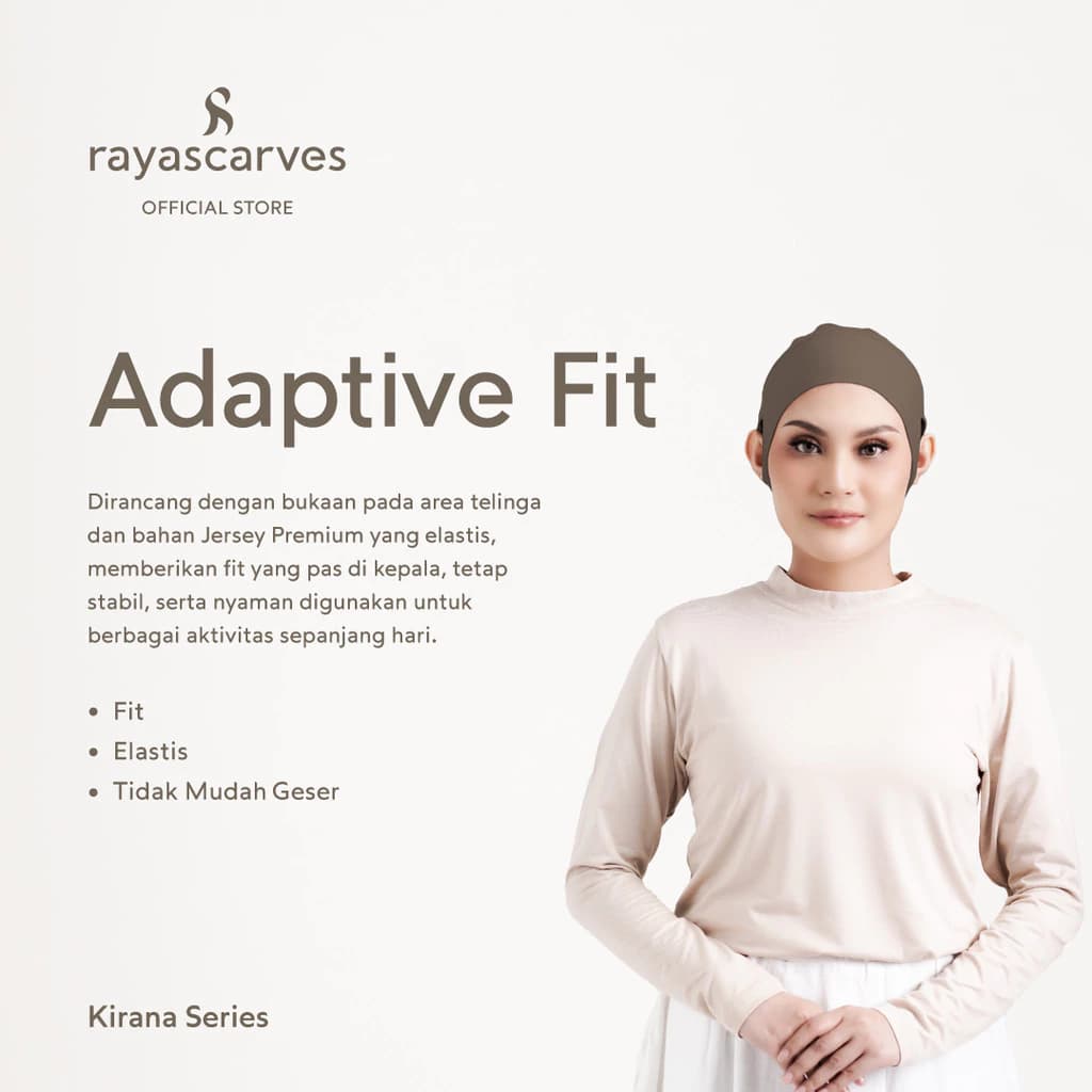 Ciput Anti Budeg - Inner Hijab Tali Lubang Telinga Jersey - Kirana Series